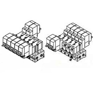 SMC SS5YJ3-31-06-M3 SYJ3000 Series 4 Port Solenoid Valve Base Mounted Manifold Type 31