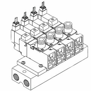 SMC VV3QZ12-04C-00F-Q VQZ100·200·300 Series 3 Port Solenoid Valve Base Mounted Manifold Connector Kit