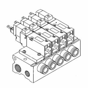 SMC VV3QZ35-2002TC-D0 VQZ100·200·300 Series 3 Port Solenoid Valve Base Mounted Manifold Connector Kit