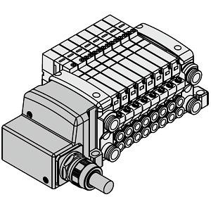 SMC VV5QC11-05C6LD1 VQC1000 Series 5 Port Solenoid Valve Base Mounted Plug-in Unit L Kit (Lead wire) Manifold IP67 Compliant