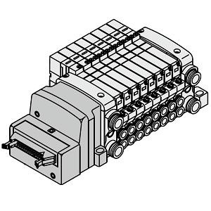 SMC VV5QC11-05N3PD1 VQC1000 Series 5 Port Solenoid Valve Base Mounted Plug-in Unit P Kit (Flat Ribbon Cable) Manifold IP40 Compliant