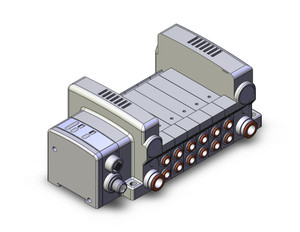 SMC VV5QC21-06C6SDA2-S 4/5 port solenoid valve vqc manifold