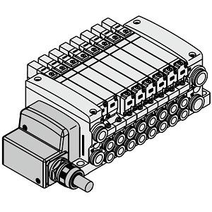 SMC VV5QC21-06N7LD2 VQC2000 Series 5 Port Solenoid Valve Base Mounted Plug-in Unit L Kit (Lead wire) Manifold IP67 Compliant