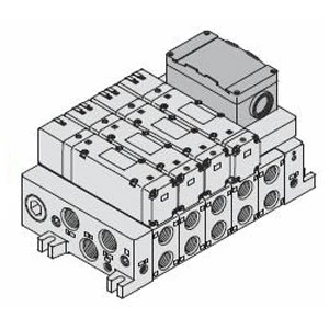 SMC VV5Q51-0804TTU-N VQ5000 Series 5 Port Solenoid Valve Plug-In Unit Base Mounted T Terminal Block Box Kit