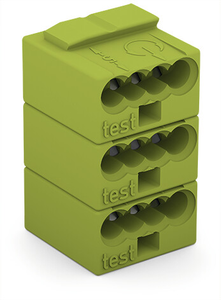 Wago 243-743 4-conductor modular PCB connector; for individual solder pins; 0.8 mm ÿ; Pin spacing 5.75 mm; 3-pole; light green Wago 243-743 4-conductor modular PCB connector; for individual solder pins; 0.8 mm ÿ; Pin spacing 5.75 mm; 3-pole; light green