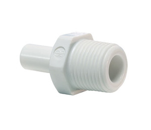John Guest CI050822W White Acetal Stem Adapter 1/4 x 1/4 NPTF Pack of 10