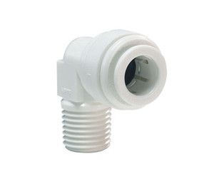 John Guest CI481222W White Acetal Fixed Elbow 3/8 x 1/4 NPTF Pack of 10 John Guest CI481222W White Acetal Fixed Elbow 3/8 x 1/4 NPTF Pack of 10
