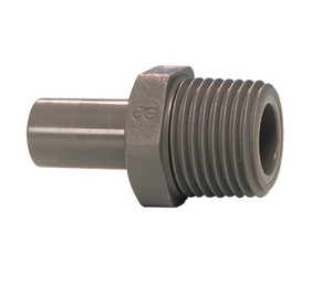 John Guest PI051223S Gray Acetal  Stem Adapter 3/8 x 3/8 NPTF Bag of 10