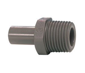 John Guest PI051604S Gray Acetal  Stem Adapter 1/2 x 1/2 BSPT  Bag of 10