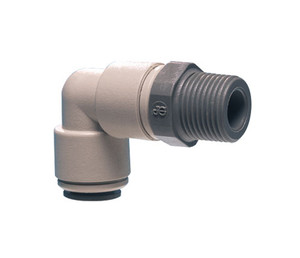 John Guest PI090601S Gray Acetal Swivel Elbow 3/16 x 1/8 BSPT Bag of 10