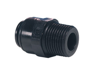 John Guest PM010622E Black Acetal Male Connector 6mm x 1/4" NPTF Bag of 10