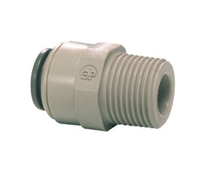 John Guest PM010822S Gray Acetal Male Connector 5/16 x 1/4 NPTF Bag of 10