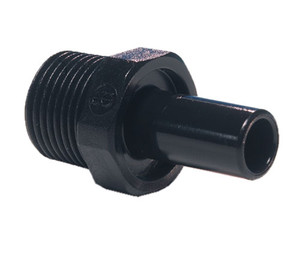 John Guest PM050511E Black Acetal Stem Adapter 5mm x 1/8" BSPP, Pack of 10