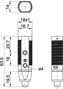 SensoPart FT 18-2 RM-PS-K4 Photoelectric diffuse sensor