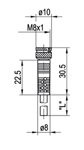 SensoPart K3-10m-G-PUR M8 socket, 3-pin, straight, open ends, 3-wire, length 10 m, a-coded, PUR, IP 65, IP 67