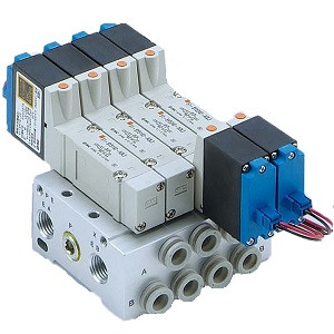 SMC 53-SS5Y5-42-08-02T 53-SY5000/7000 Series Intrinsically Safe Explosion-proof Structure 5 Port Solenoid Valve Base Mounted Manifold Bar Stock Type Type 42 External Pilot Capable