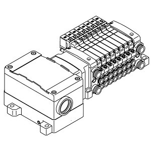 SMC 56-VV5QC41-0703FTD0N 56-VQC4000 Series ATEX Compliant 5 Port Solenoid Valve Plug-in Unit Base Mounted Manifold T Kit (Terminal Block Box Kit)