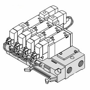 SMC SS5YJ5-41P-06-M5T SYJ5000 Series 5 Port Solenoid Valve Base Mounted Manifold Type 41P