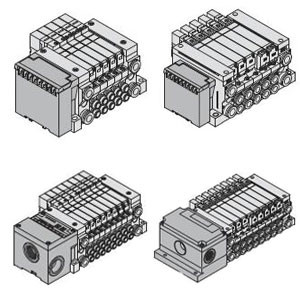 SMC VV5Q21-08C6SV-NW VQ1000/2000 Series 5 Port Solenoid Valve Plug-In Unit Base Mounted Plug-In Manifold For EX120·123·124 Integrated-Type Output Serial Transmission System