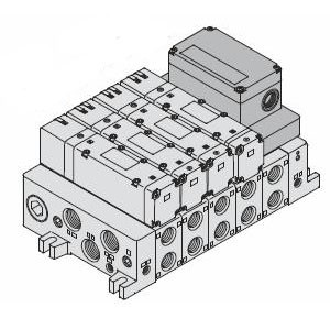 SMC VV5Q51-0303TSDQ VQ5000 Series 5 Port Solenoid Valve Plug-In Unit Base Mounted EX123·124 Integrated Type For Output Serial Transmission System