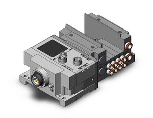 SMC SS5Y3-10S6ZE5-04U-N7 4/5 port solenoid valve ss5y3 4 sta manifold base