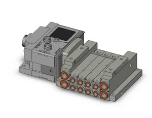 SMC SS5V2-W10S6ZE3ND-04B-N7 4/5 port solenoid valve ss5v 04 station manifold, tie-rod base