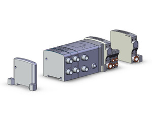 SMC VV5QC11-06C4SDNN62-S 4/5 port solenoid valve vqc manifold