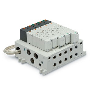 SMC VV5Q41-1602TLU0 VQ4000 Series 5 Port Solenoid Valve Plug-in Unit/Base Mounted L Kit (Lead Wire Cable) Manifold