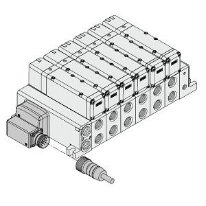 SMC VV5QC51-0504TMD3 VQC5000 Series 5 Port Solenoid Valve Base Mounted Plug-in Unit Circular Connector Kit