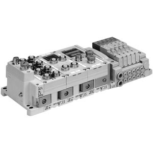 SMC SS5V2-10S6EA2ND-12B-N9-D0 SV1000/2000/3000 Series 5 Port Solenoid Valve Integrated-type (For I/O) Serial Transmission System EX600 Series Tie-rod Base Manifold
