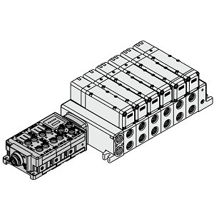 SMC VV5QC51-1004NSD6ZE2N VQC5000 Series 5 Port Solenoid Valve Base Mounted Plug-in Unit S Kit (Serial Transmission Kit)