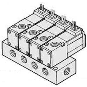 SMC VV3K3-21-06 VK300 Series 3 Port Solenoid Valve Direct Operated Poppet Type Rubber Seal Manifold Specifications Common SUP/Individual EXH Type 21
