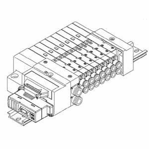 SMC SS5Q13-SBN08-D-00T SQ1000 Series 5 Port Solenoid Valve EX510 Gateway-Type Serial Transmission System Plug-In Unit Manifold