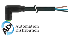 Murrelektronik 7000-08241-6100400 m8 female 90?? snap-in with cable, pvc 3x0.25 bk ul/csa 4m