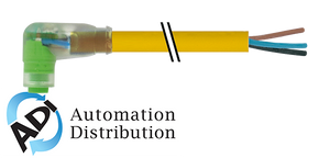 Murrelektronik 7000-08281-0100300 m8 female 90?? snap-in with cable led, pvc 3x0.25 ye ul/csa 3m