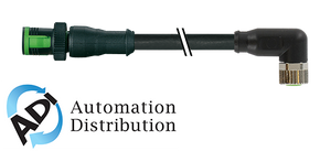Murrelektronik 7050-40601-6300060 mq12 male 0?? / m8 female 90??, pur 3x0.25 black ul/csa, drag ch 0.6m