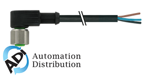 Murrelektronik 7000-20131-6360300 m12 female 90?? 3p dual-keyway, pur 3x0.75 black ul/csa, drag ch 3.0m