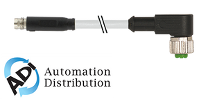 Murrelektronik 7000-88381-2100100 m8 male 0?? snap-in / m12 female 90?? screw-in, pvc 3x0.25 gy ul/csa 1m