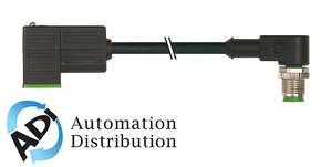 Murrelektronik 7000-41061-6360030 m12 male 90?? / msud valve plug form ci 9.4 mm, pur 3x0.75 black ul/csa, drag ch 0.3m