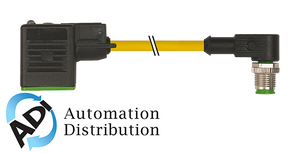 Murrelektronik 7000-41021-0560100 m12 male 90?? / msud valve plug form b 10 mm, pur 3x0.75 yellow, robot, drag ch 1m