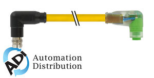 Murrelektronik 7000-88221-0300030 m8 male 90?? / m8 female 90?? snap-in led, pur 3x0.25 ye ul/csa+drag chain 0.3m