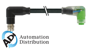 Murrelektronik 7000-88221-6500060 m8 male 90?? / m8 female 90?? snap-in led, pur 3x0.25 bk ul/csa+robot+drag chain 0.6m
