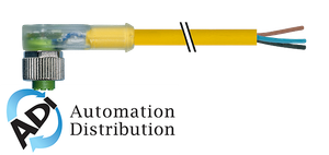 Murrelektronik 7000-12401-0330500 m12 female 90?? led, pur 3x0.34 yellow, ul/csa, drag ch 5m