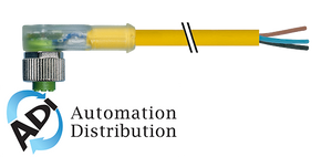 Murrelektronik 7000-12441-0250500 m12 female 90?? with cable led, pur 5x0.34 ye ul/csa 5m