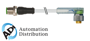 Murrelektronik 7000-40385-2230100 m12 male 0?? / m12 female 90?? led, pur 3x0.34 gy ul/csa 1m