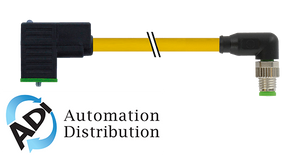 Murrelektronik 7000-88491-0330200 m8 male 90?? / msud valve plug 9.4 mm(small), pur 3x0.34 yellow, ul/csa, drag ch 2m