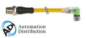 Murrelektronik 7000-40641-0300150 m12 male 0?? / m8 female 90?? led, pur 3x0.25 ye ul/csa+drag chain 1,5m