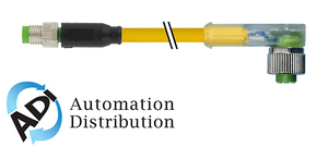 Murrelektronik 7000-88281-0200030 m8 male 0?? / m12 female 90?? led, pur 3x0.25 yellow, 0.3m