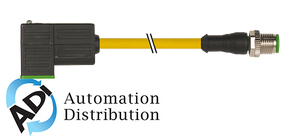 Murrelektronik 7000-41091-0360200 m12 male 0?? / msud valve plug form c 8mm (small), pur 3x0.75 ye ul/csa+drag chain 2m