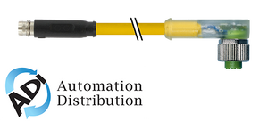 Murrelektronik 7000-88401-0200150 m8male 0?? snap-in / m12fem. 90?? screw-in led, pur 3x0.25 yellow, 1.5m